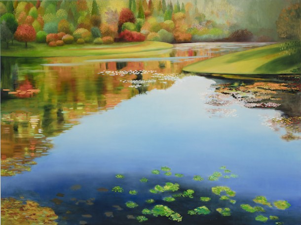 Autumn in Kyoto, 2016, oil on canvas, 60 x 80 inches